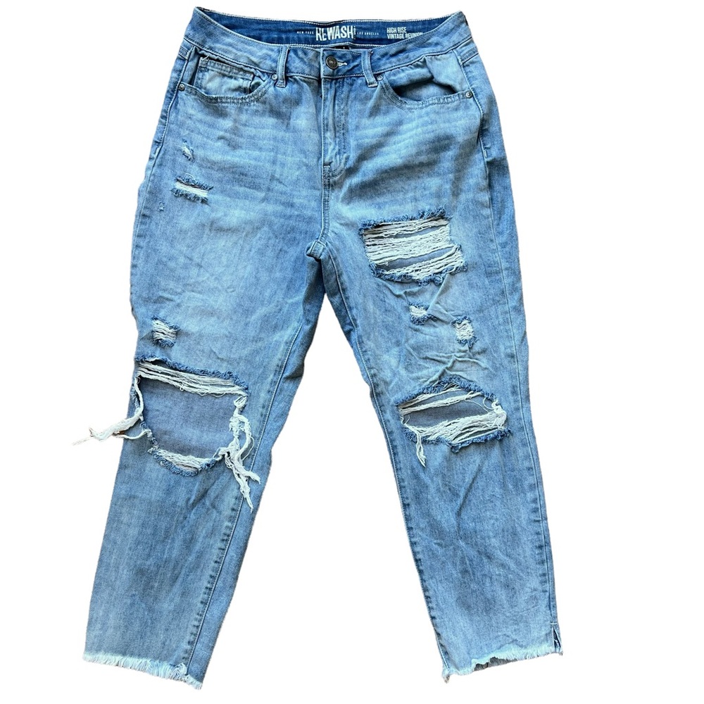 Rewash Jeans Womens 11/30 High Rise Vintage Reunion Skinny Light Wash Distressed